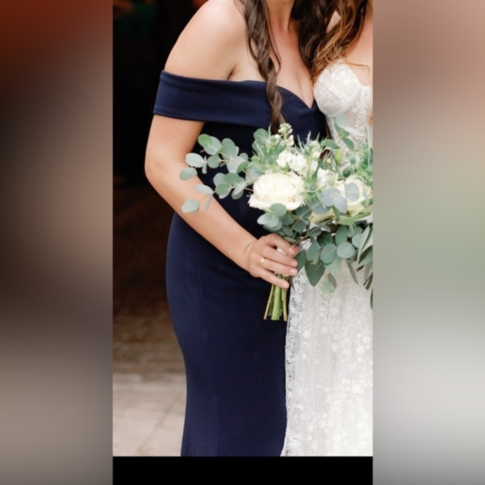 Lulu's Navy Off-Shoulder Dress